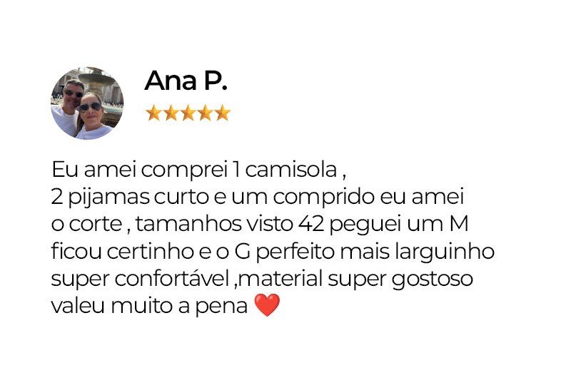 Avaliação de uma cliente da Mimar