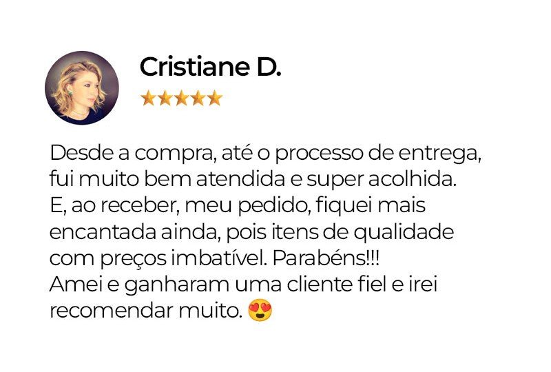 Avaliação de uma cliente da Mimar